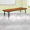 Flash Furniture Rectangle 26 W, 60 L, 30.25 H, Chrome, Laminate, Particleboard, Steel, Wood Grain XU-A3060-CON-OAK-T-A-GG - alternate 1